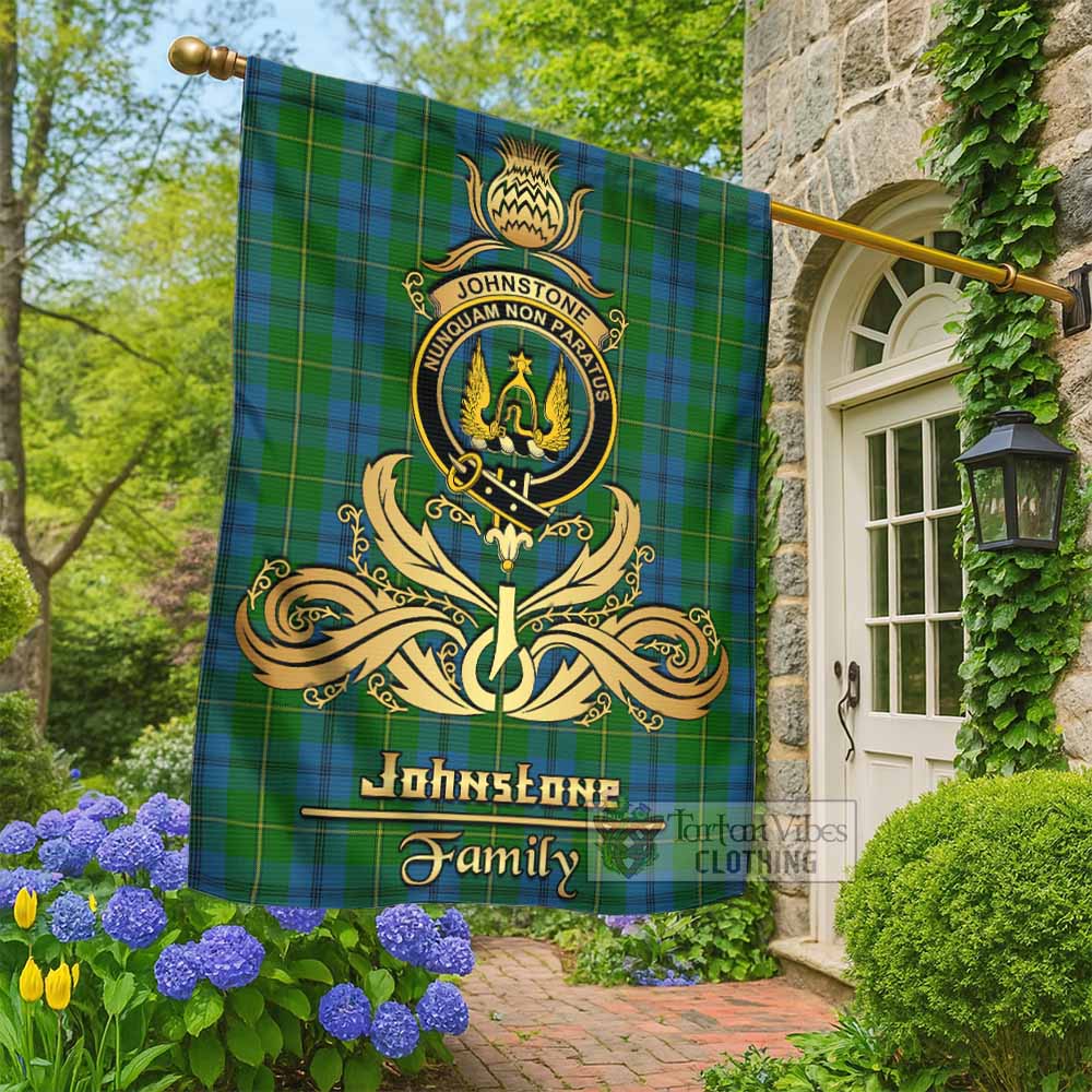 Johnstone (Johnston) Tartan Garden Flag with Highland Thistle Cherish Family Crest Style - Tartan Vibes Clothing