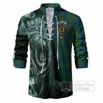 Johnstone (Johnston) Tartan Ghillie Shirt Roaring Lion Heritage