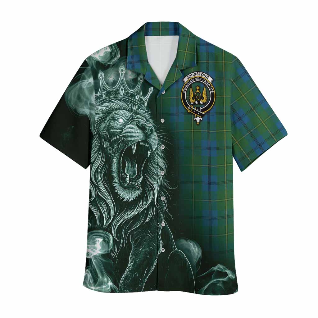 Johnstone (Johnston) Tartan Hawaiian Shirt Roaring Lion Heritage