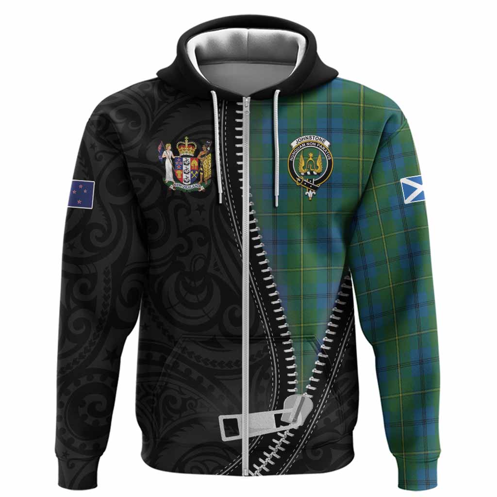 Johnstone (Johnston) Tartan Hoodie New Zealand Pattern Unique Zipper Stylized