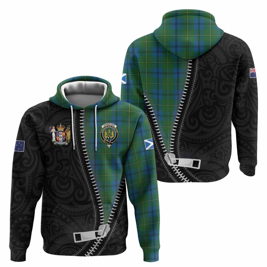 Johnstone (Johnston) Tartan Hoodie New Zealand Pattern Unique Zipper Stylized