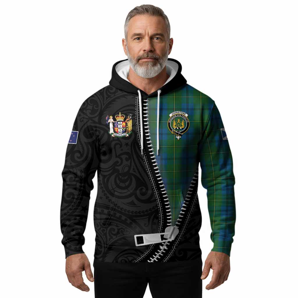 Johnstone (Johnston) Tartan Hoodie New Zealand Pattern Unique Zipper Stylized