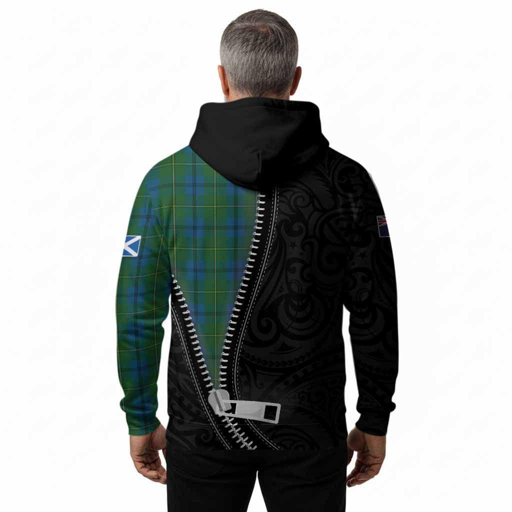 Johnstone (Johnston) Tartan Hoodie New Zealand Pattern Unique Zipper Stylized