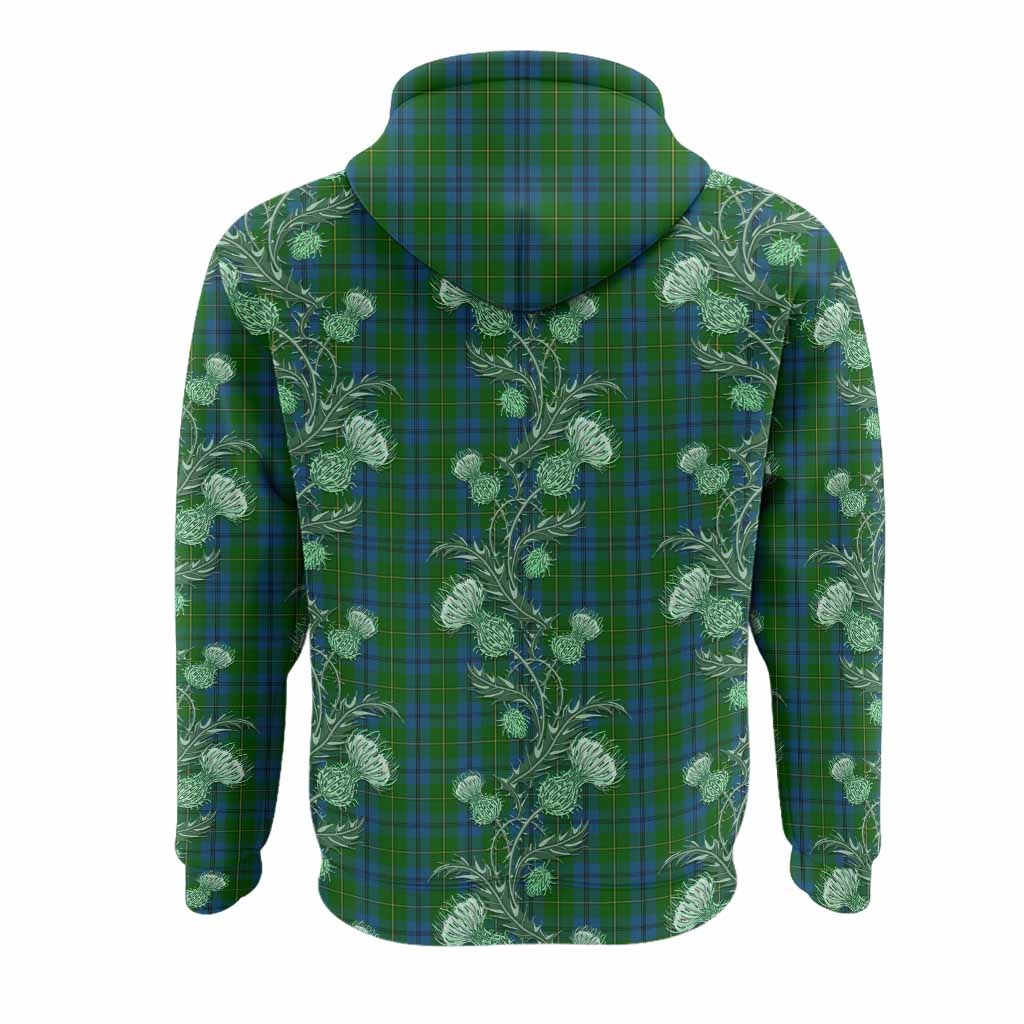 Johnstone (Johnston) Tartan Hoodie Seamless Scottish Thistle Flowers
