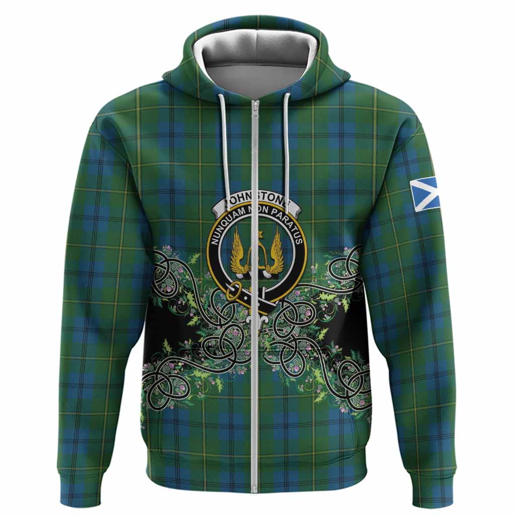 Johnstone (Johnston) Tartan Hoodie Thistle Scottish Spirit