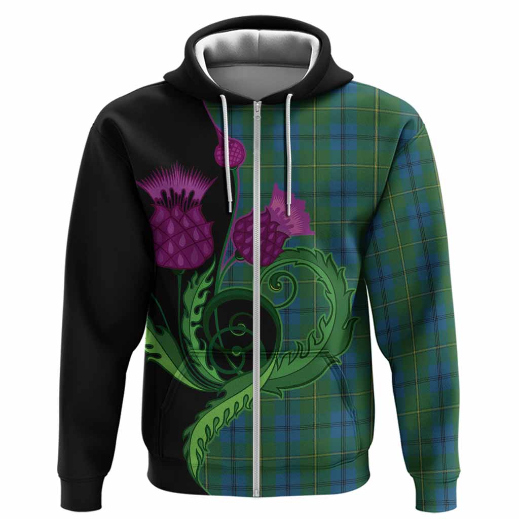 Johnstone (Johnston) Tartan Hoodie Traditional Scottish Thistle
