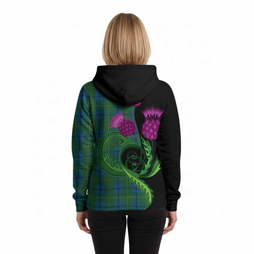 Johnstone (Johnston) Tartan Hoodie Traditional Scottish Thistle