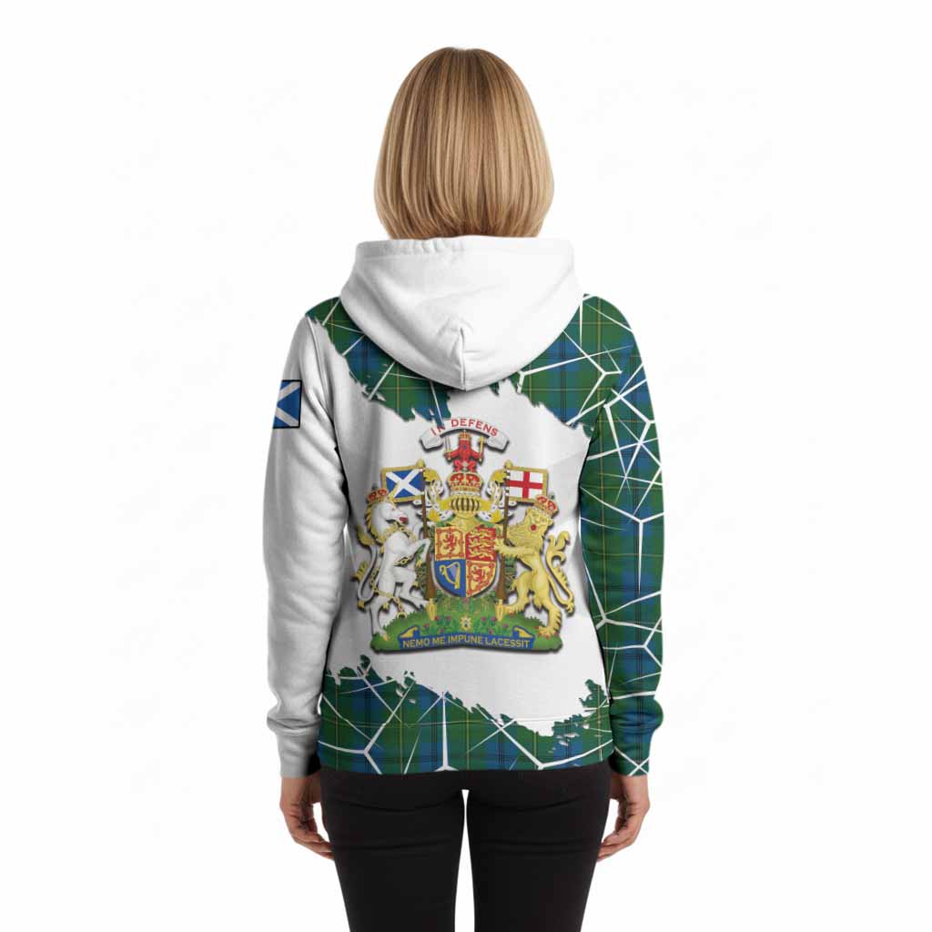 Johnstone (Johnston) Tartan Hoodie with Family Crest and Lion Rampant Grunge Style