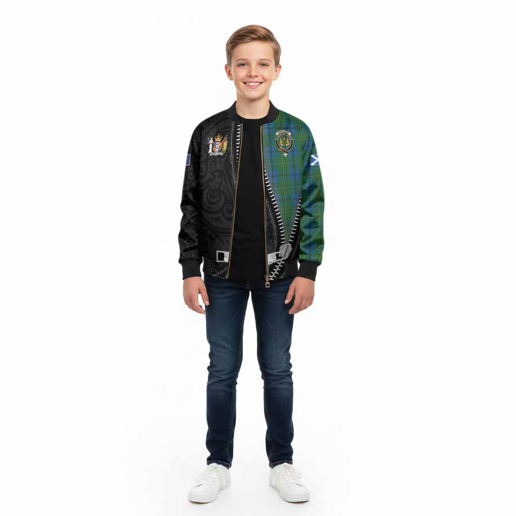 Johnstone (Johnston) Tartan Kid Bomber Jacket New Zealand Pattern Unique Zipper Stylized