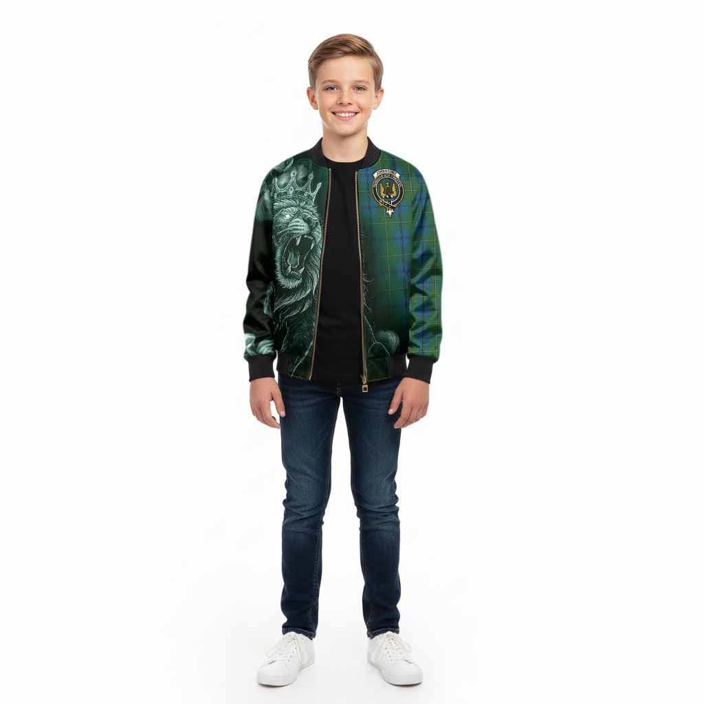 Johnstone (Johnston) Tartan Kid Bomber Jacket Roaring Lion Heritage