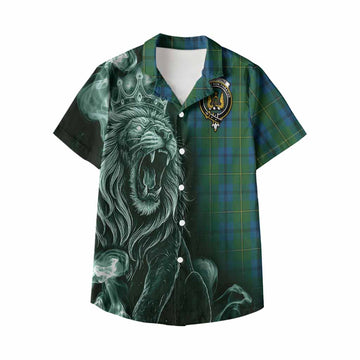 Johnstone (Johnston) Tartan Kid Hawaiian Shirt Roaring Lion Heritage