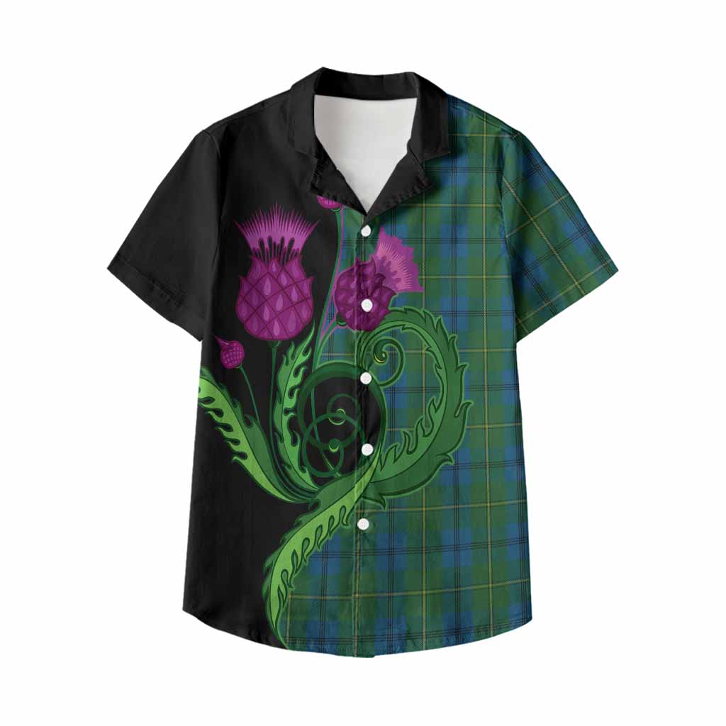 Johnstone (Johnston) Tartan Kid Hawaiian Shirt Traditional Scottish Thistle