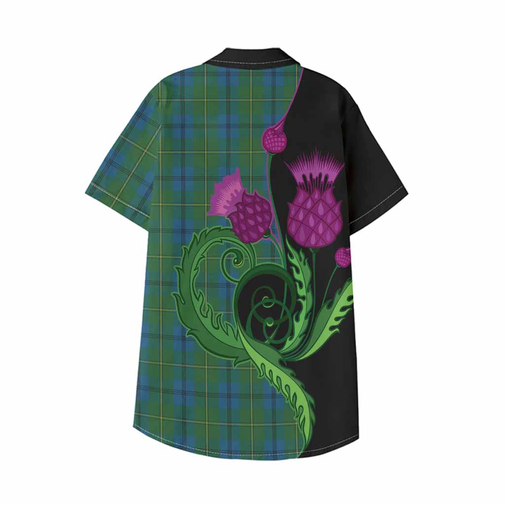 Johnstone (Johnston) Tartan Kid Hawaiian Shirt Traditional Scottish Thistle