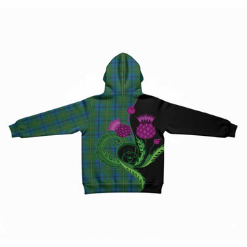 Johnstone (Johnston) Tartan Kid Hoodie Traditional Scottish Thistle