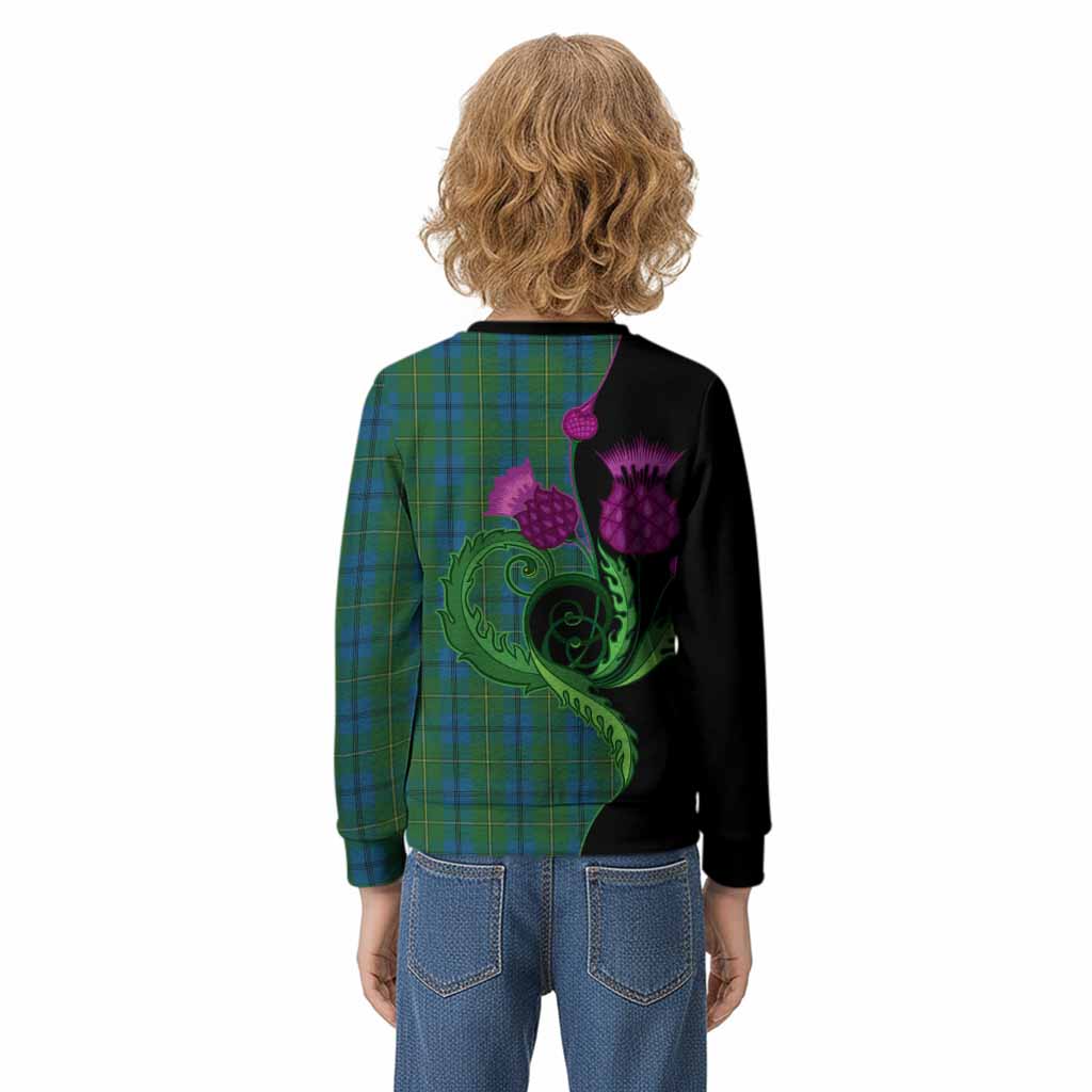 Johnstone (Johnston) Tartan Kid Knitted Sweatshirt Traditional Scottish Thistle
