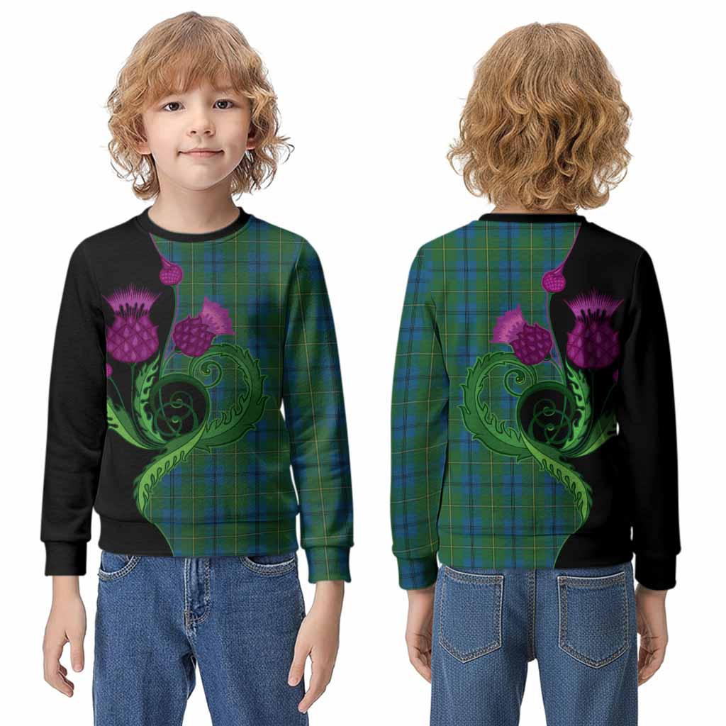 Johnstone (Johnston) Tartan Kid Knitted Sweatshirt Traditional Scottish Thistle