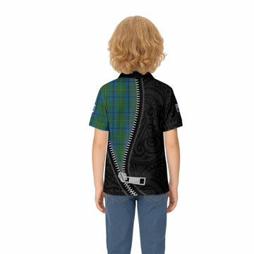 Johnstone (Johnston) Tartan Kid Polo Shirt New Zealand Pattern Unique Zipper Stylized