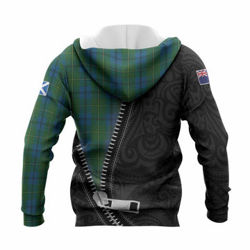 Johnstone (Johnston) Tartan Knitted Hoodie New Zealand Pattern Unique Zipper Stylized