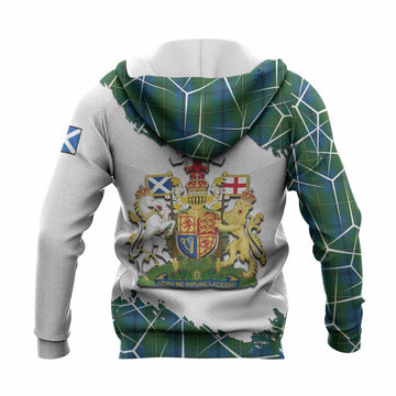 Johnstone (Johnston) Tartan Knitted Hoodie with Family Crest and Lion Rampant Grunge Style
