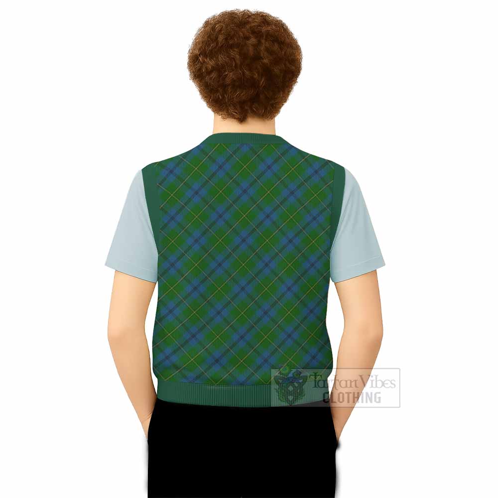Johnstone (Johnston) Tartan  Knitted V-Neck Vest Cross Style