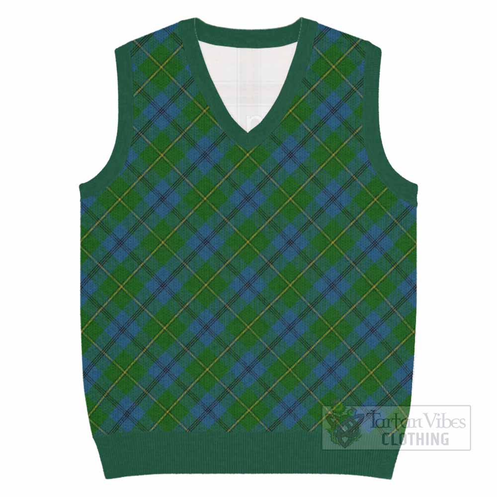 Johnstone (Johnston) Tartan  Knitted V-Neck Vest Cross Style