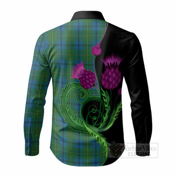 Johnstone (Johnston) Tartan Long Sleeve Button Shirts Traditional Scottish Thistle