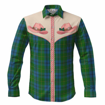 Johnstone (Johnston) Tartan Long Sleeve Button Shirts Wee Coo Cowgirl Cute Style Men's Shirt S - Tartan Vibes Clothing