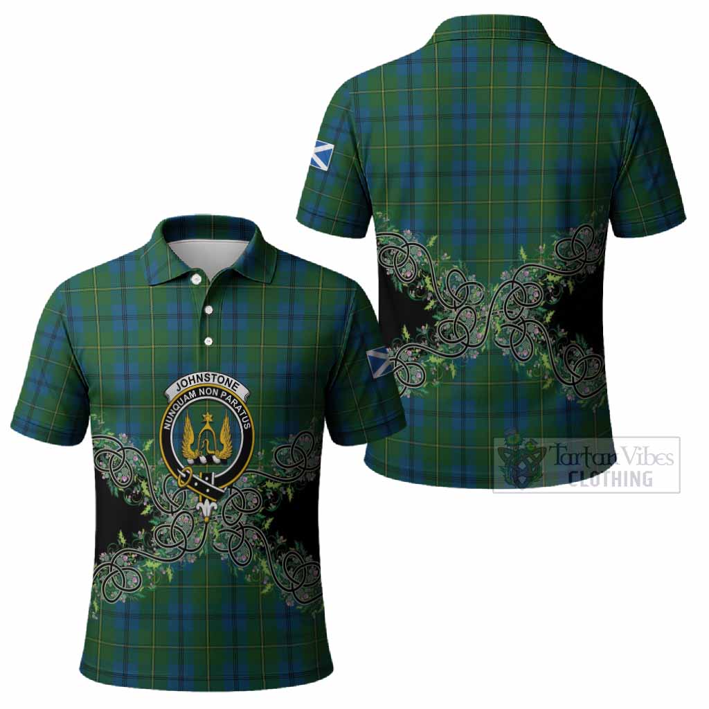 Johnstone (Johnston) Tartan Polo Shirt Thistle Scottish Spirit