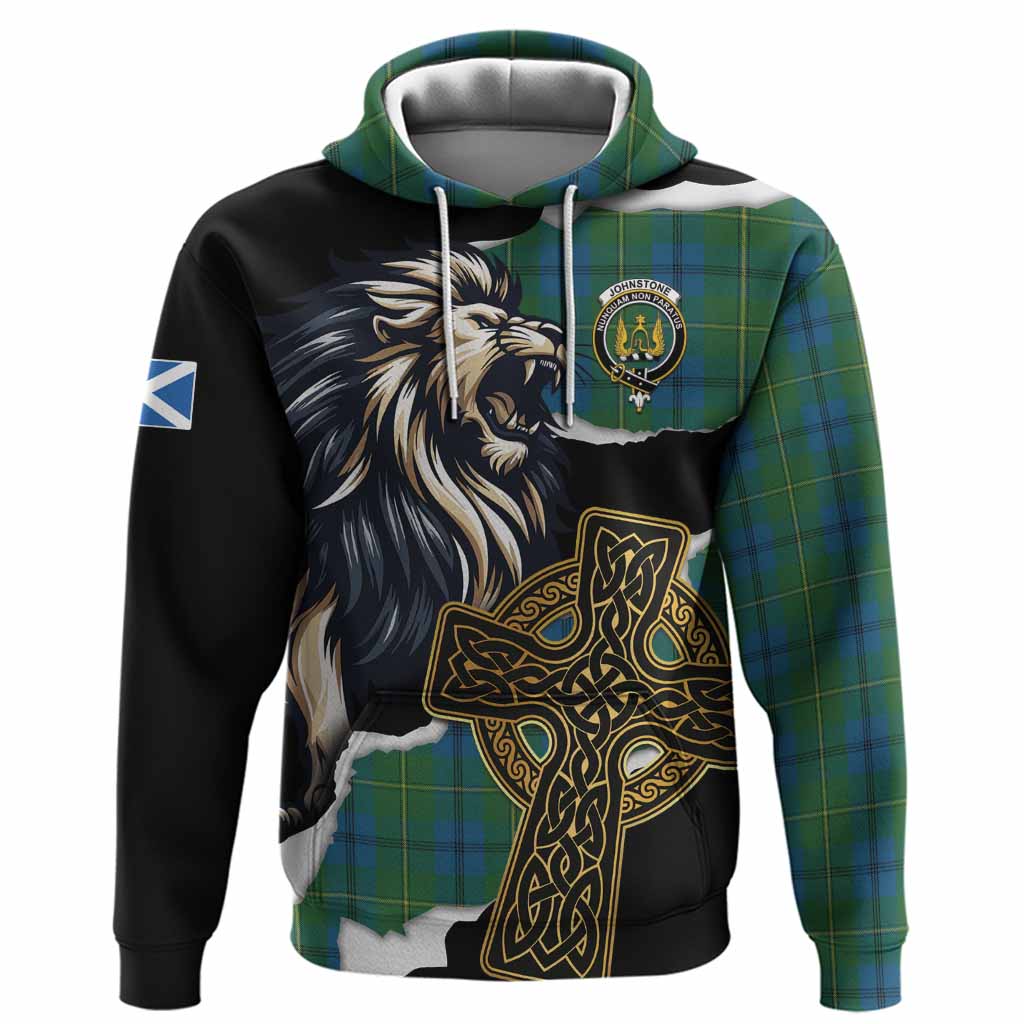 Johnstone (Johnston) Tartan Scottish Hoodie Lion Celtic Heritage