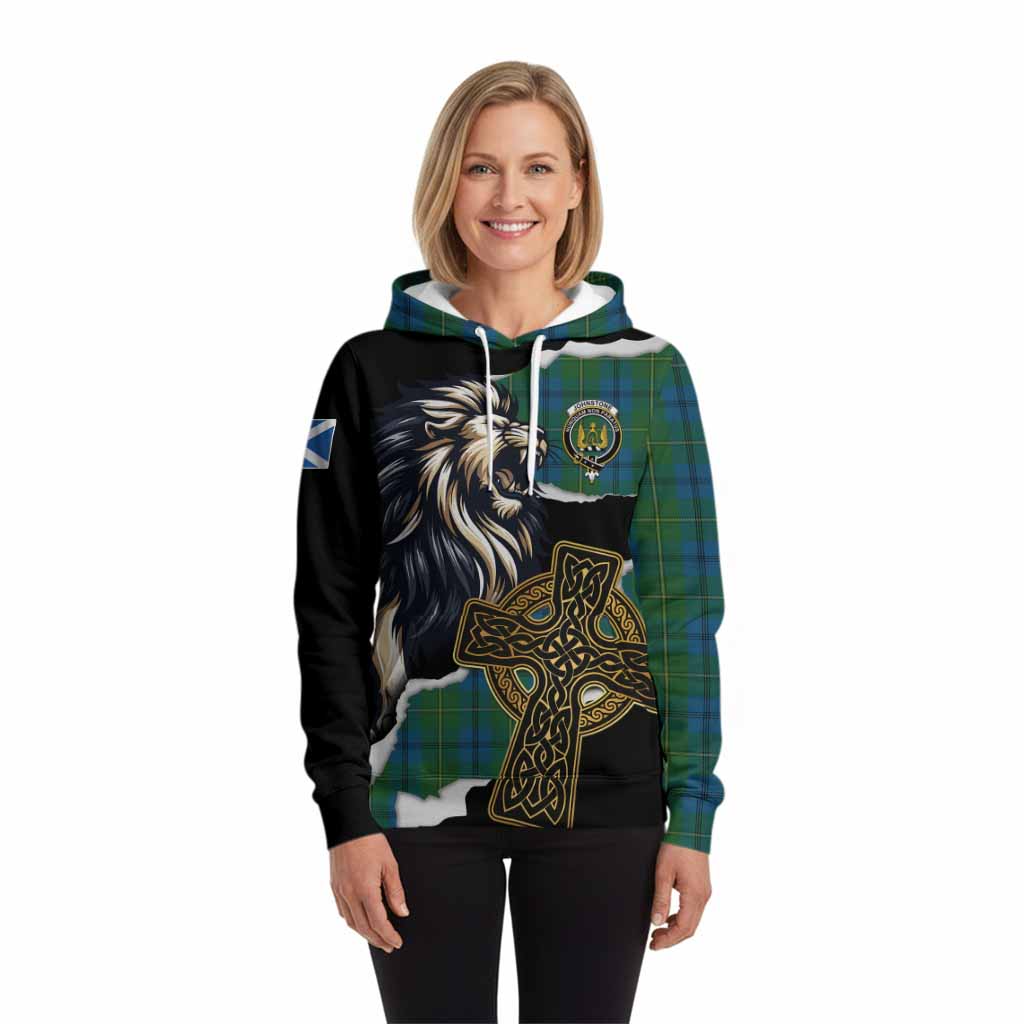 Johnstone (Johnston) Tartan Scottish Hoodie Lion Celtic Heritage