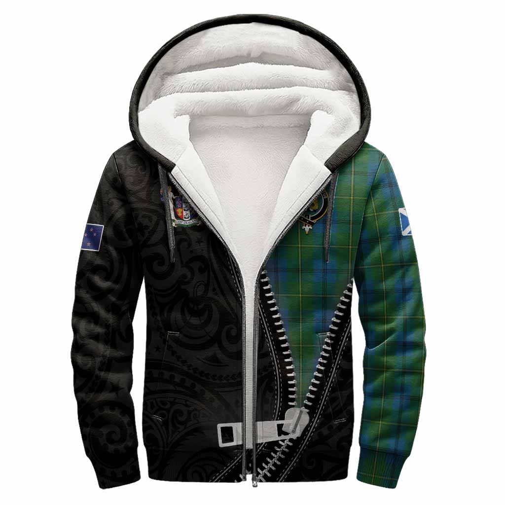 Johnstone (Johnston) Tartan Sherpa Hoodie New Zealand Pattern Unique Zipper Stylized