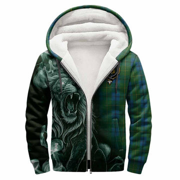 Johnstone (Johnston) Tartan Sherpa Hoodie Roaring Lion Heritage