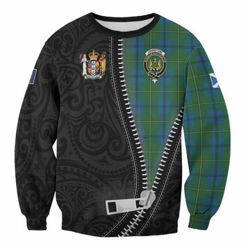 Johnstone (Johnston) Tartan Sweatshirt New Zealand Pattern Unique Zipper Stylized