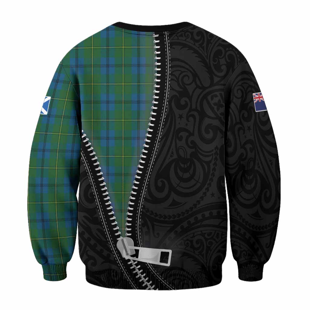 Johnstone (Johnston) Tartan Sweatshirt New Zealand Pattern Unique Zipper Stylized
