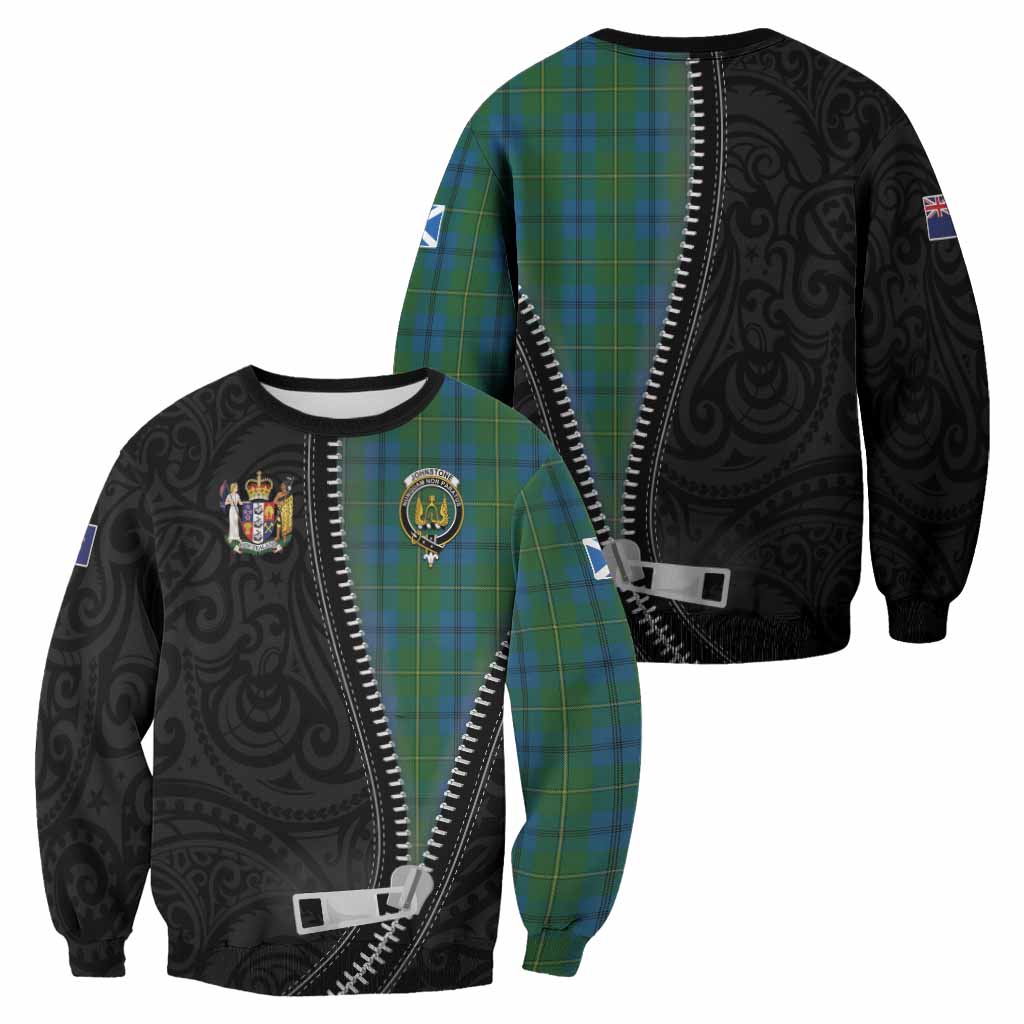 Johnstone (Johnston) Tartan Sweatshirt New Zealand Pattern Unique Zipper Stylized