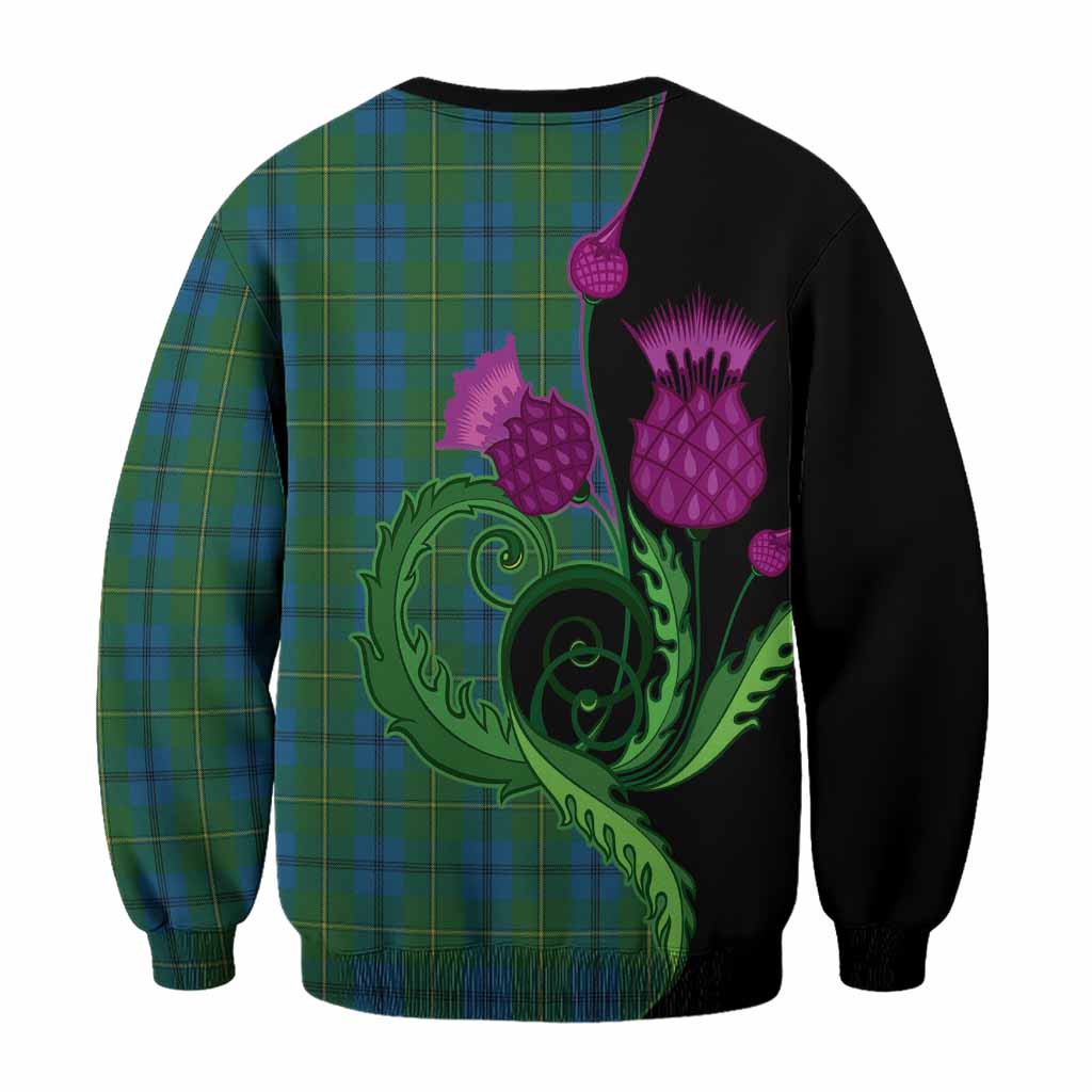 Johnstone (Johnston) Tartan Sweatshirt Traditional Scottish Thistle