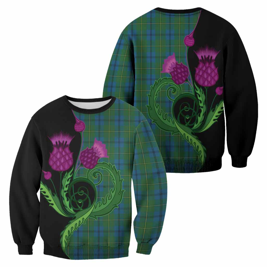 Johnstone (Johnston) Tartan Sweatshirt Traditional Scottish Thistle
