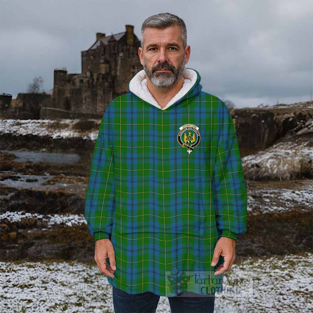 Johnstone (Johnston) Tartan Wearable Blanket with Family Crest - Tartan Vibes Clothing