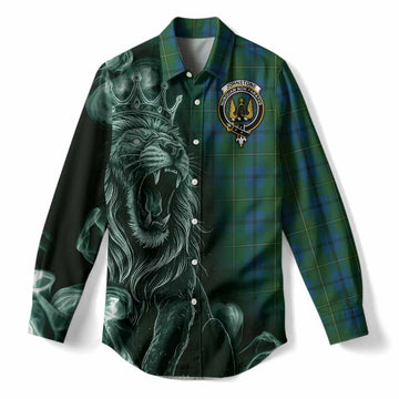 Johnstone (Johnston) Tartan Women Casual Shirt Roaring Lion Heritage