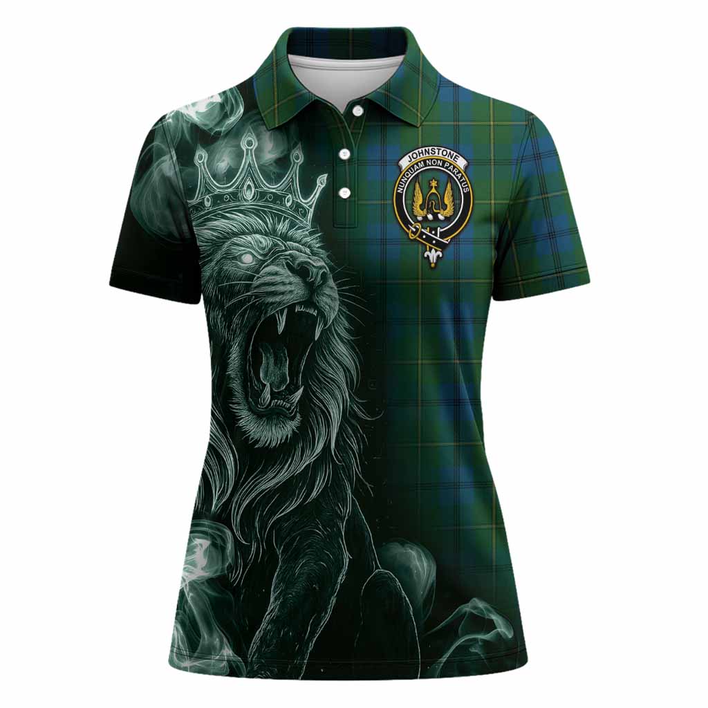 Johnstone (Johnston) Tartan Women Polo Shirt Roaring Lion Heritage