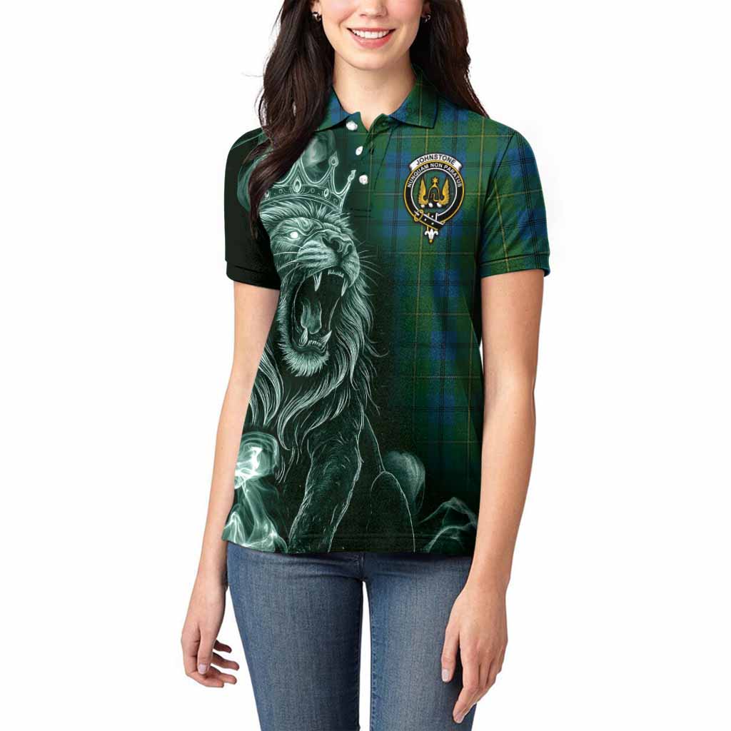 Johnstone (Johnston) Tartan Women Polo Shirt Roaring Lion Heritage
