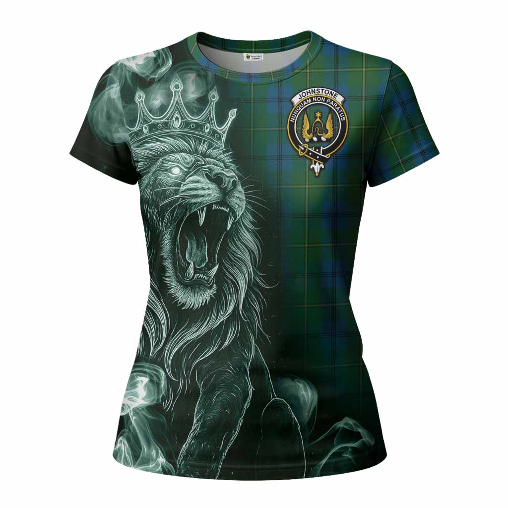 Johnstone (Johnston) Tartan Women T shirt Roaring Lion Heritage