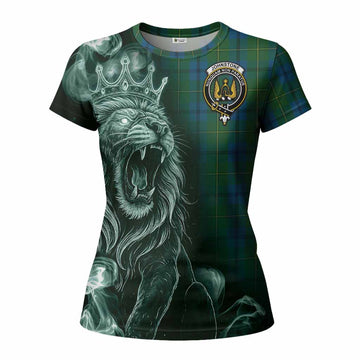 Johnstone (Johnston) Tartan Women T shirt Roaring Lion Heritage