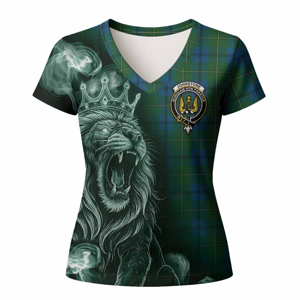 Johnstone (Johnston) Tartan Women T shirt Roaring Lion Heritage