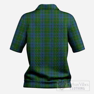 Johnstone (Johnston) Tartan Women’s Polo Sweater Top with Family Crest