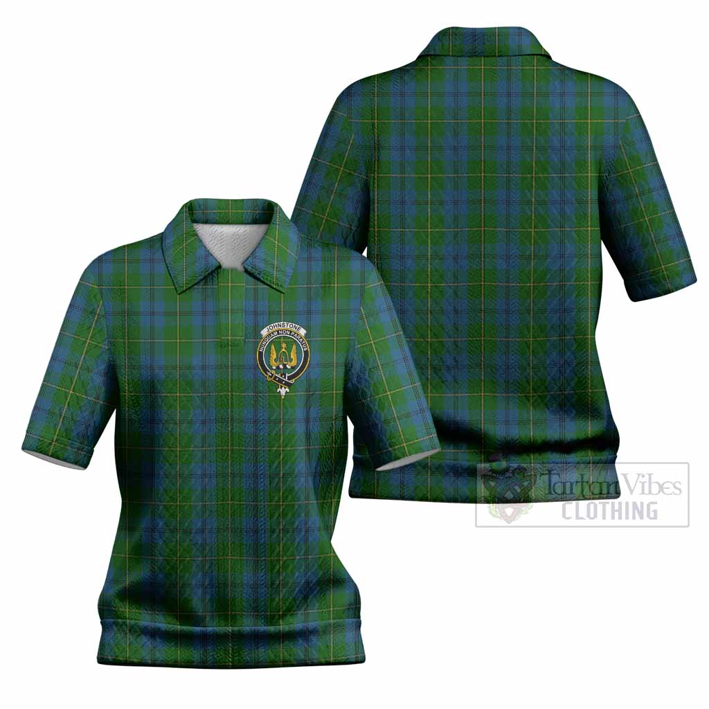 Johnstone (Johnston) Tartan Women’s Polo Sweater Top with Family Crest