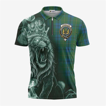 Johnstone (Johnston) Tartan Zipper Polo Shirt Roaring Lion Heritage