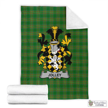 Jolley Irish Clan Tartan Blanket with Coat of Arms X-Large 59 x 79 inches 150 x 200 cm - Tartan Vibes Clothing