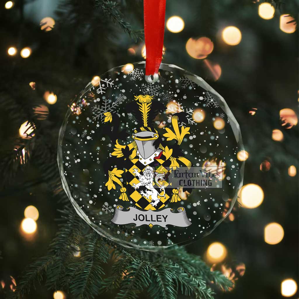 Jolley Irish Clan Christmas Glass Ornament with Coat of Arms - 2D-tartanvibesclothing