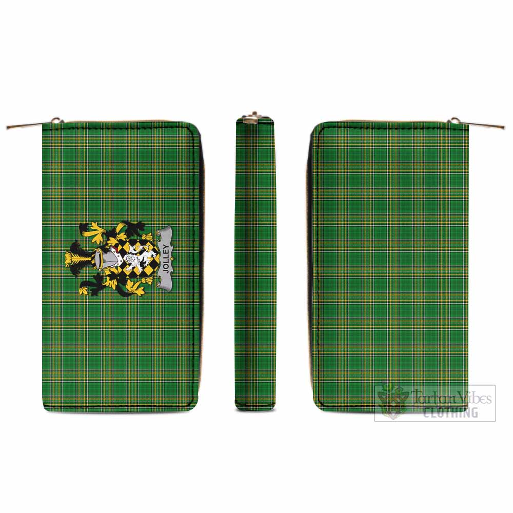 Jolley Irish Clan Tartan Women's Leather Wallet with Coat of Arms - Tartan Vibes Clothing